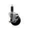 Service Caster 3.5'' SS Soft Rubber Swivel 1-1/8'' Expanding Stem Caster with Brake SCC-SSEX20S3514-SRS-TLB-118 - alternate 1